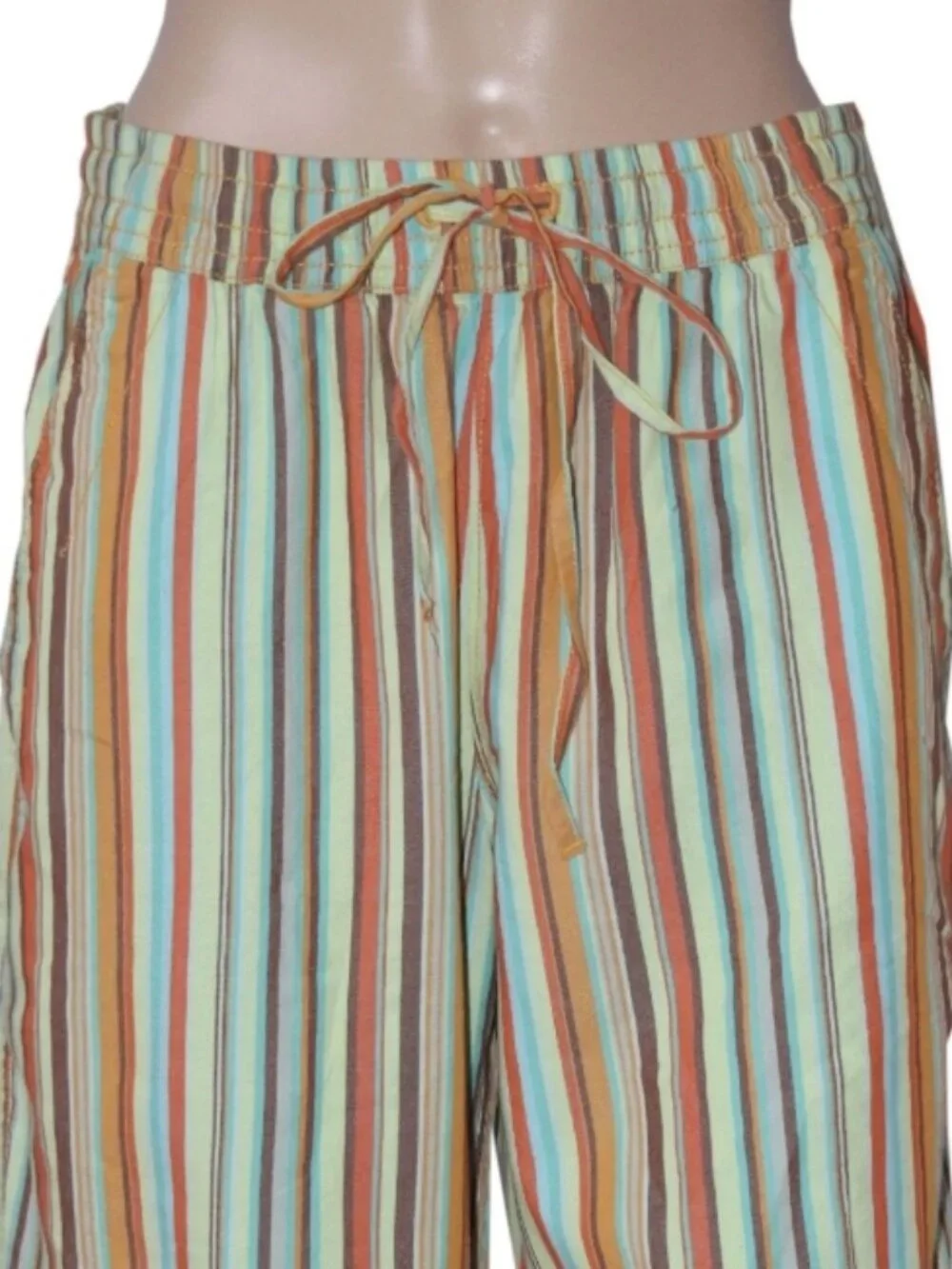 Free People Saylor Poplin Stripe Shorts Printed Mid-rise Pull-On L